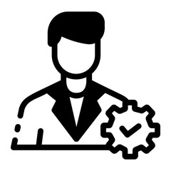 Wall Mural - Business manager character icon in linear style 
