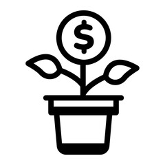 Wall Mural - A line style icon showing financial growth 