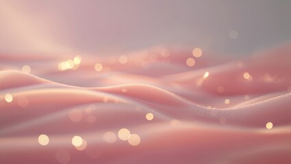 Poster - Soft pink fabric with gentle waves and sparkling accents creates a serene and dreamy atmosphere in a soothing environment