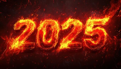 Poster - Fiery 2025 New Year Design