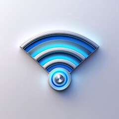Poster - Wireless connectivity symbol designed with blue tones on a clean white background