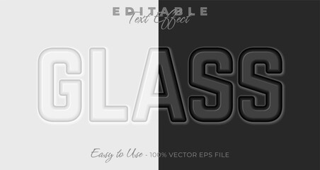 Poster - Glass editable text effect, graphic style collection