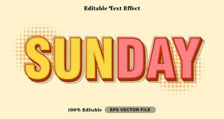 Poster - Sunday editable text effect, graphic style collection