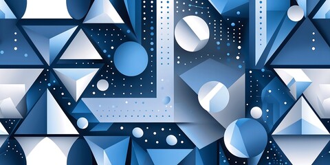 Poster - a vibrant and energetic abstract vector background featuring an array of geometric shapes, including triangles, circles, and rectangles.