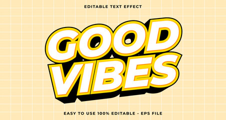 Poster - Good vibes editable text effect, graphic style collection