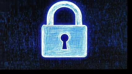 Poster - Digital Security Concept with Lock Icon Represented on Laptop Screen for Cyber Protection and Data Privacy Illustration in Technology Context
