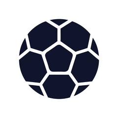 Poster - Black Vector Silhouette of a soccer Ball Icon on a transparent background