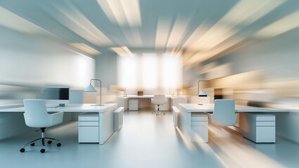 Poster - Modern office interior featuring spacious layout and abundant natural light during daytime