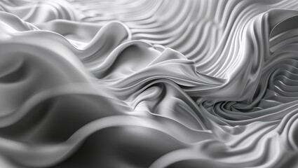 Poster - textured fabric patterns create a mesmerizing visual display in shades of silver and gray during sof