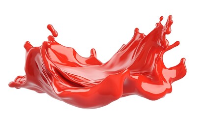 Poster - Vibrant Red Liquid Splash Creating Abstract Artistic Effect