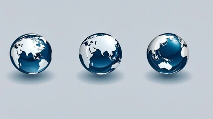 Poster - Vector Logos Featuring Global Representations of Three Continents Generative AI