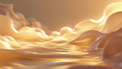 Poster - Golden waves undulating under gentle light at dawn creating a serene atmosphere of tranquility
