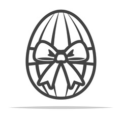 Wall Mural - chocolate easter egg outline icon transparent vector isolated