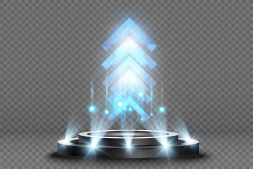 Aufkleber - Futuristic speed background with glowing arrows, motion blur, digital technology concept, fast-moving elements, dynamic light trails, high-tech energy flow, acceleration effect, sci-fi motion design.
