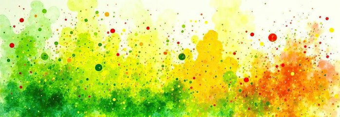 Wall Mural - lime green yellow fire carrot orange red abstract watercolor. art background. bright color paint exp
