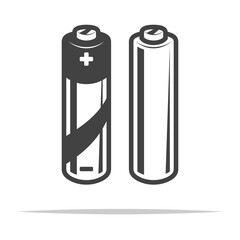 Wall Mural - dry cell batteries outline icon transparent vector isolated