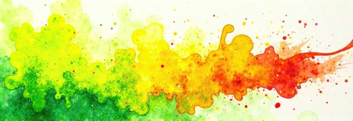 Wall Mural - lime green yellow fire carrot orange red abstract watercolor. art background. bright color paint exp