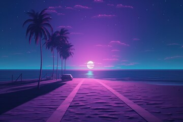 Wall Mural - beach purple beach outdoors.
