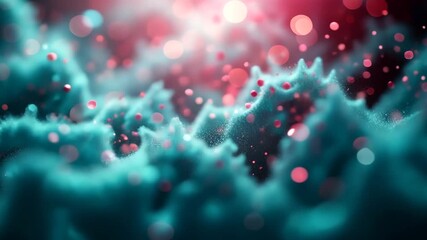 Wall Mural - Abstract Celestial Composition with Teal Formations and Pink Bokeh Lights