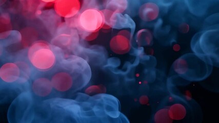 Wall Mural - Abstract Cloud Scene with Red and Blue Bokeh Effect and Dark Background