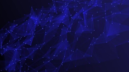 Poster - abstract blue plexus motion background. Colorful plexus pattern abstract background