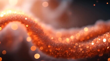 Wall Mural - abstract orange cloud with sparkling particles and soft bokeh effect