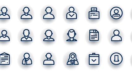 Poster - business card icons for contact information design elements generative ai