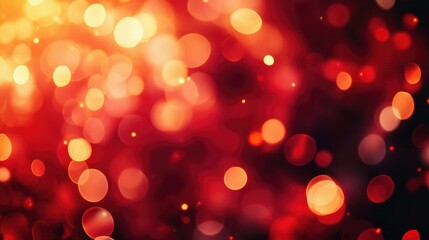 Poster - Abstract red bokeh lights creating a soft, dreamy background