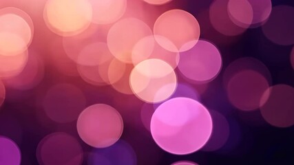 Wall Mural - dreamy bokeh abstract background with pink purple and orange circular lights festive design