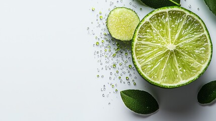 Poster - Bright ivory background with pure minimalist whole lime on text