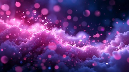 Wall Mural - ethereal cloudscape abstract with pink purple hues and radiant sparkling light