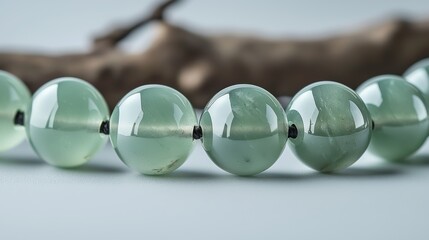 Leinwandbilder - Minimalist Elegant Beads in Soft Pistachio Green Simple and Pure