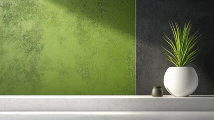 Leinwandbilder - Minimalist Lime and Chalk White Uncluttered Text on Bright Background