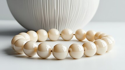 Poster - Simple Bead Strand on Soft Cream Base with Clean Simplicity Text
