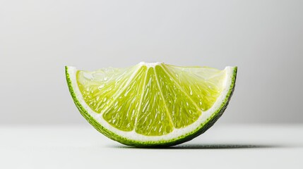 Poster - Tiny Lime Piece on Bright Off-White Surface with Minimalist Vibe