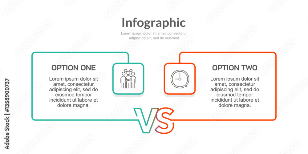 Comparative diagram of a rectangle is divided into 2 parts. Infographic ...