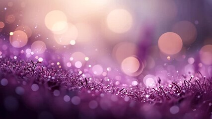 Wall Mural - purple abstract background with bokeh sparkles and decorative floral elements