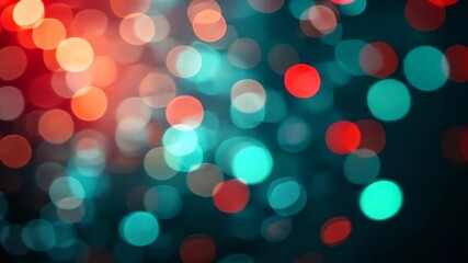 Wall Mural - Vibrant Bokeh Lights Teal and Orange Circular Bokeh Effect Abstract Dark Background