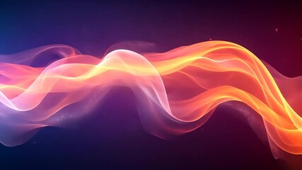 Wall Mural - Glowing Orange Pink Wave Abstract Background