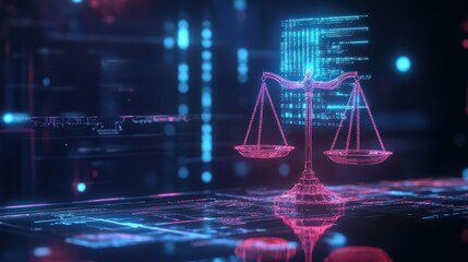 digital scales of justice in a futuristic data network