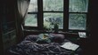 © aulia - Rainy Day Serenity: A Moody Bedroom Scene