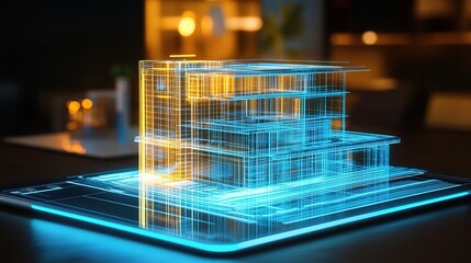 Poster - Holographic 3D Model of a Building Projected on a Digital Surface