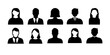 © Olga - User profile icon set. Profile, people silhouette, person, avatar, sign up button vector collection.