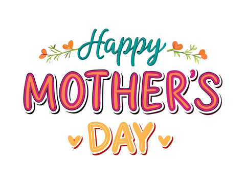 Mothers Day greeting card,  background, spring holidays. Vector Illustration and happy Mother's Day Text .