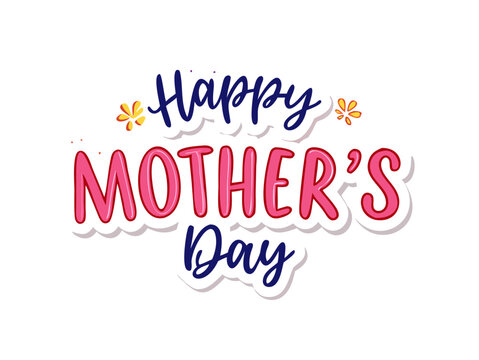 Mothers Day greeting card,  background, spring holidays. Vector Illustration and happy Mother's Day Text .
