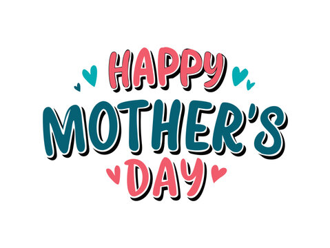 Mothers Day greeting card,  background, spring holidays. Vector Illustration and happy Mother's Day Text .