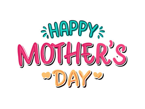 Mothers Day greeting card,  background, spring holidays. Vector Illustration and happy Mother's Day Text .