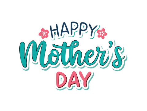 Mothers Day greeting card,  background, spring holidays. Vector Illustration and happy Mother's Day Text .