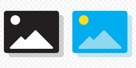 Poster - Set of add photo vector icons. Attach new image or picture. Edit album. Vector in blue Color. Gallery icon vector set, Photo gallery icon, Image symbol, Picture signs. Isolated. Vector on transparent.