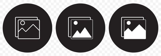 Poster - Picture icon vector isolated on Transparent background. Picture vector icon black Color. photo gallery icon vector on Transparent Background. EPS 10.